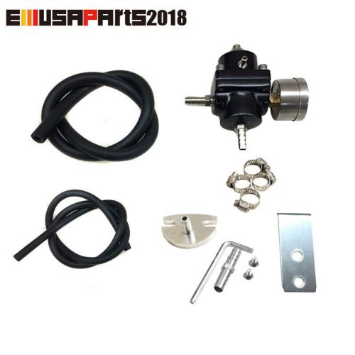 Universal aluminum black fuel pressure regulator adjustable pressure with gauge