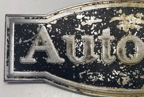 Vintage autocar front grille emblem metal original badge