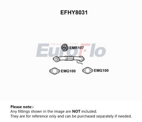 Exhaust pipe fits hyundai i30 fd 1.6d front 07 to 12 d4fb euroflo 286101h800 new