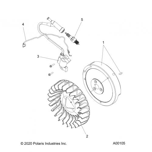 Polaris asm-flywheel,5k,6k [incl. key], genuine oem part 2208635, qty 1