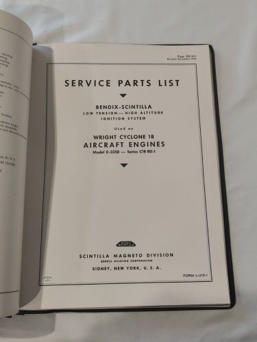 1940&#039;s bendix scintilla aircraft magneto service instructions parts list manual