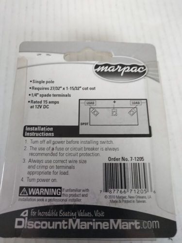 Marpac marine rocker switch 7-1205 on/off/on for boats 15 amps 12 v dc new