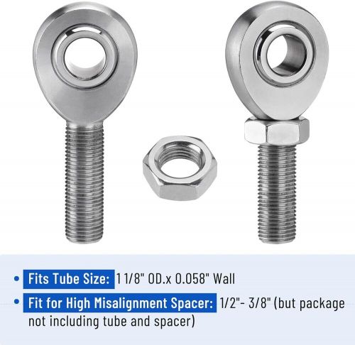 1/2” heim joints rod end left &amp; right hand thread heim joint 2 link .5&#034; chromoly