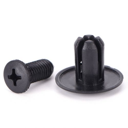 50pcs 8mm auto car bumper  retainer push black plastic clips fasten y.vm