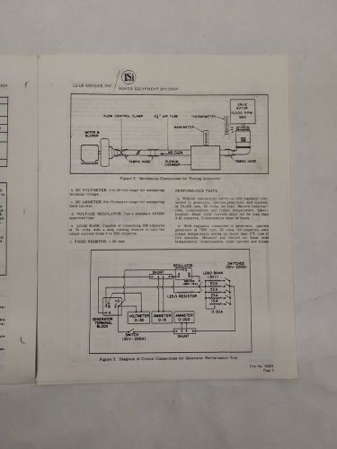 Lear siegler models 30059-000/001/002/010/011 dc generator overhaul parts-copy