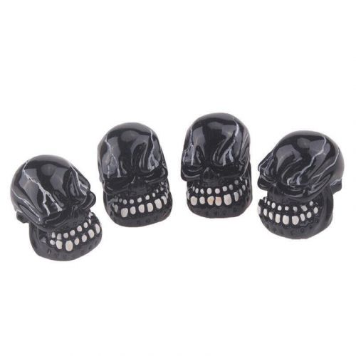 4pcs skull skeleton head car bike wheel tyre tire air valve stem cap dust