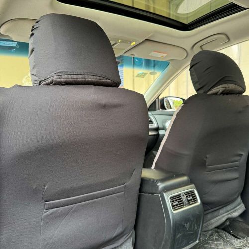 For honda clarity car seat covers waterproof canvas gray black diamond pattern