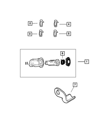 Genuine mopar deck lid lock cylinder 68045145aa