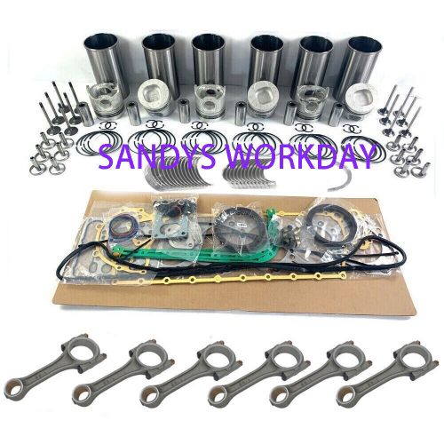 6bb1 engine rebuild kit + connecting rod + fits isuzu 6bb1 engine excavator