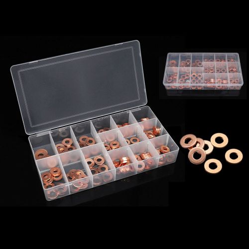 150pcs copper diesel injector washers fuel set seal rings gasket assortment kit