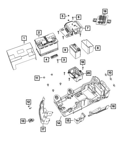 Genuine mopar battery tray 68275852ae