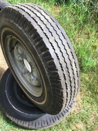 Trailer axle with 6-hole 14&#034; wheels &amp; tires. 4&#034; drop, 1-3/4&#034; axle.