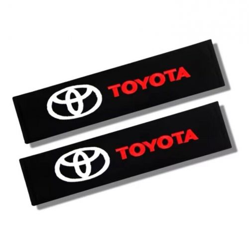 2x toyota car seat belt cover comfort shoulder pads embroidered