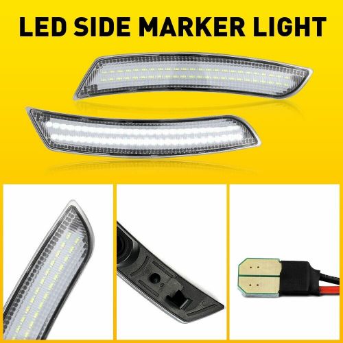 For 2016-2022 chevrolet camaro 4x led side marker lights clear white front+rear