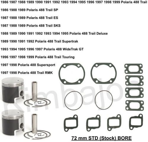 Polaris 488 trail supertrak sp sks touring rmk deluxe 72 mm piston kit rebuild