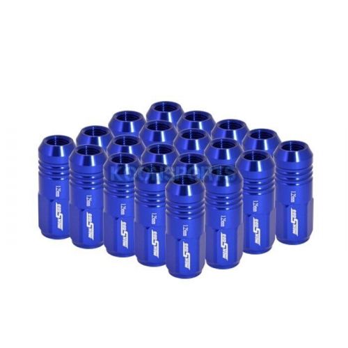 20 piece m12 x1.5mm close end wheels rims 3 stripe 52mm extended lug nuts blue