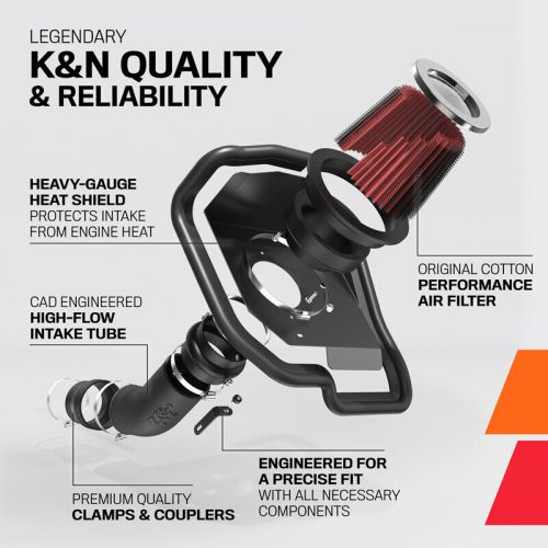 K&amp;n gen ii air intake system with high flow roto mold tube for dodge ram 57-1507