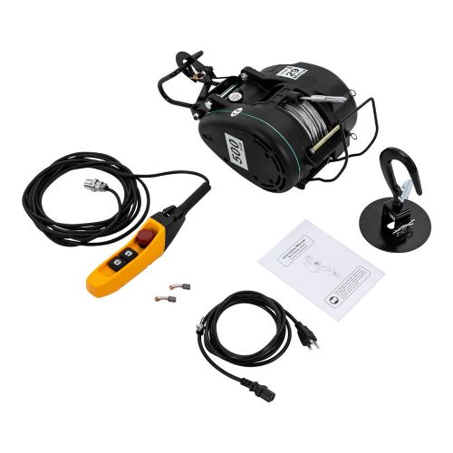 Portable electric hoist winch 500 kg/1102 lbs with 29 m/95.14ft lifting height