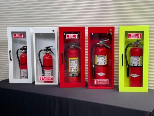 Fire extinguisher cabinet | wall &amp; surface mount steel high visibility