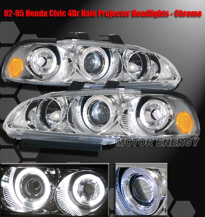 1992-1995 honda civic 4d halo projector headlight 93 94