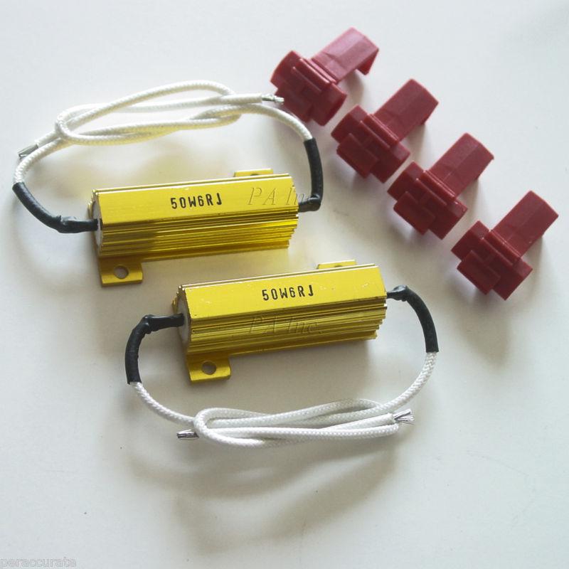 4x led turn signal bulb fix gold load resistor kit 6 ohm 50watt