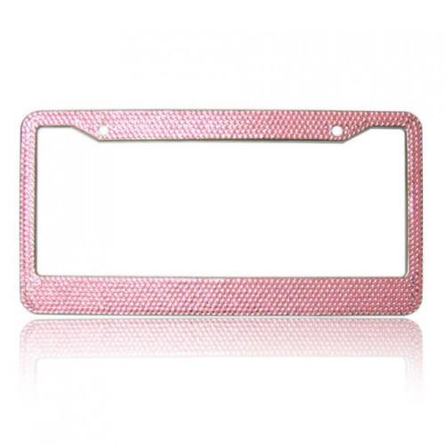 Pink crystal rhinestone license plate frame 7 rows bling bling special offer!!!!