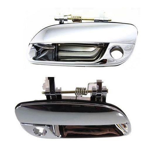 New front door handle exterior all chrome pair set autokit 01-06 hyundai elantra