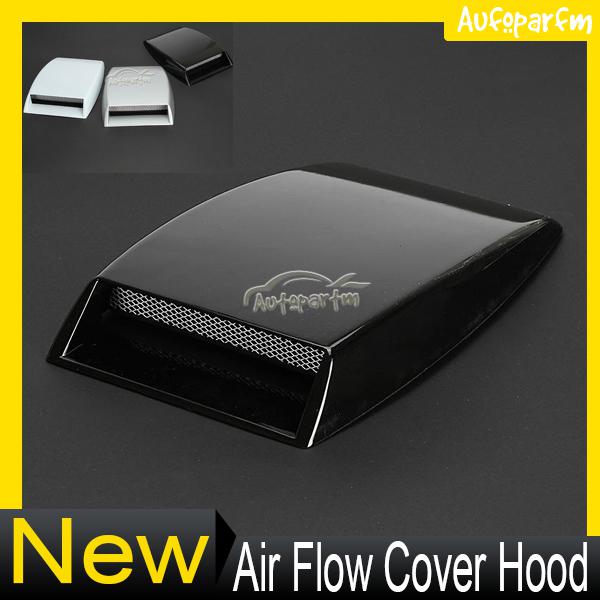 1 x mini car air flow intake diy hood scoop vent bonnet decorative cover black 