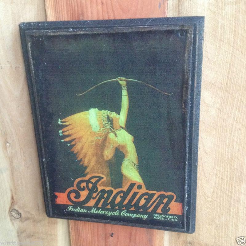 Indian motorcycle girl tank sign for shop frame garage man cave art orginal look