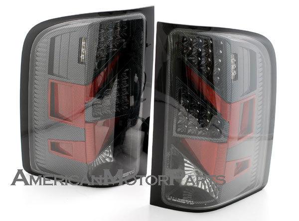 Depo pair euro carbon fiber style altezza tail light w/led 07-09 chevy silverado