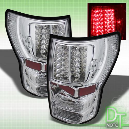 2007-2013 toyota tundra chrome clear led tail brake lights lamps pair left+right