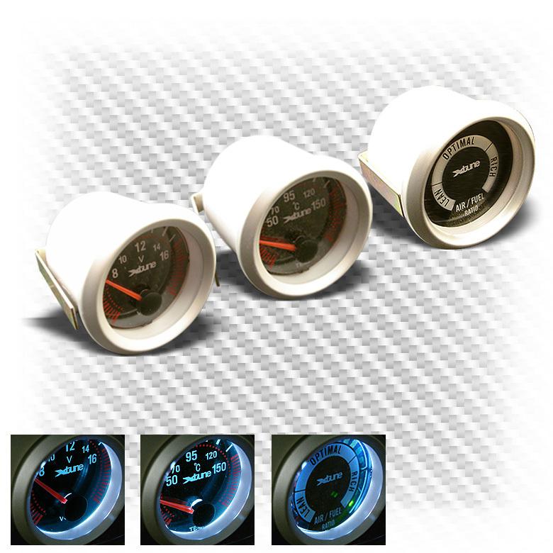 3x 52mm real carbon fiber face gauges (volt, oil temp, air fuel ratio) combo set