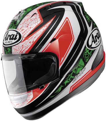 Arai corsair-v nicky hayden-4 replica full-face adult helmet,black/orange,med/md