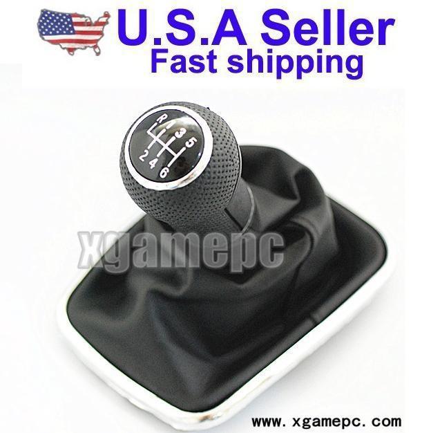 Vw mk4 golf gti r32 jetta bora 6 speed chrome gear shift leather knob boot