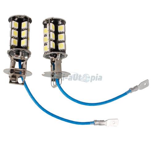 2x car vehicle h3 27 5050 smd led white xenon head high beam fog bulbs lamp