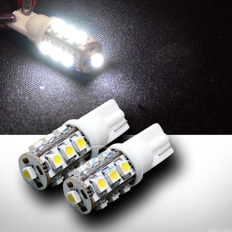 2x white t10 wedge 13x 3528 smd/smt led door/trunk/running light lamp bulb pair