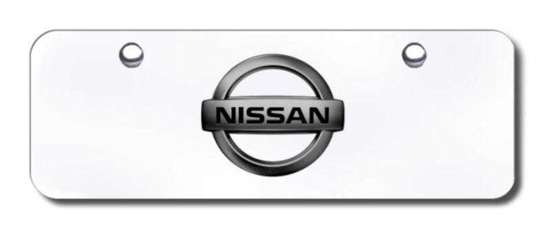 Nissan logo blkprl/chr mini license plate made in usa genuine