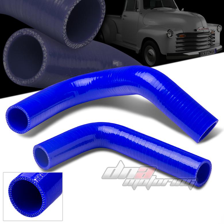 49-54 chevy fleetline/bel air v8 blue silicone direct fit radiator hose piping