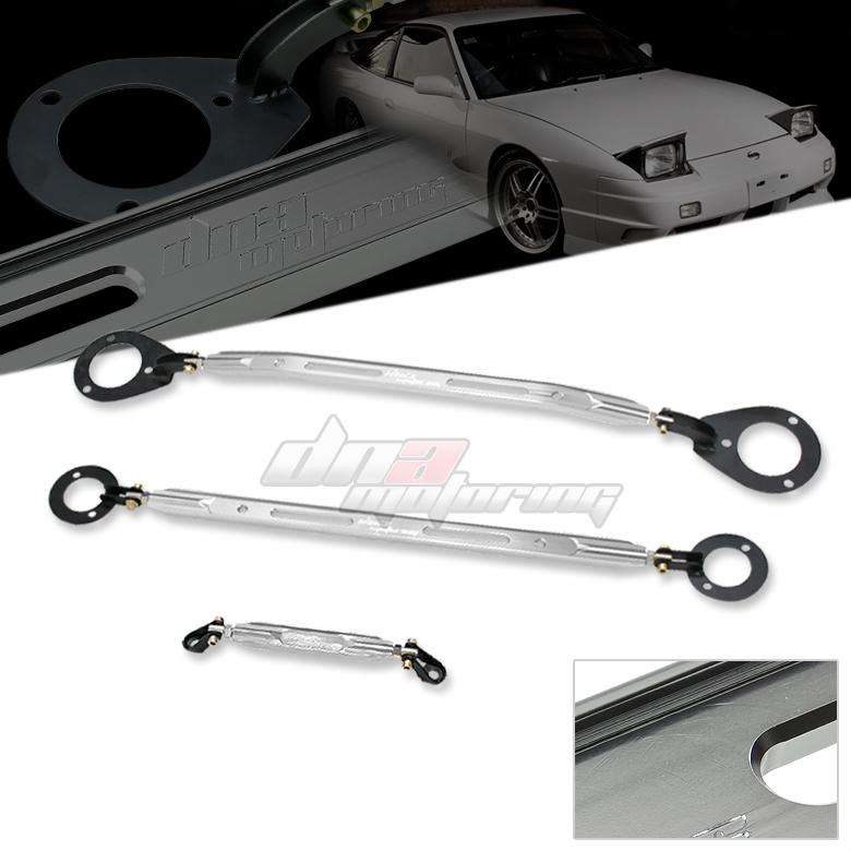 89-94 nissan 240sx s13 silver 40mm front tower+rear upper+lower strut bar/brace