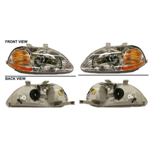 New pair set headlight headlamp lens housing assembly dot 96-98 honda civic