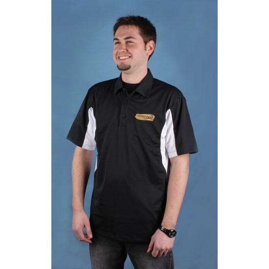 New speedway motors logo peformance sport polo shirt, black size xxl