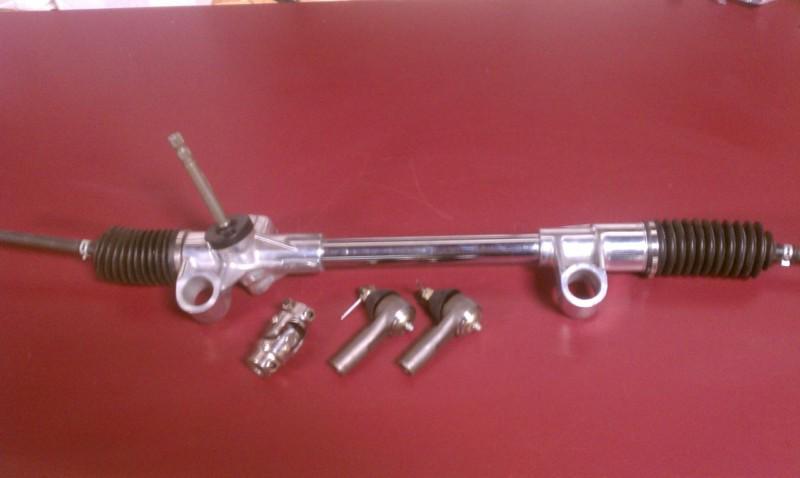 Mustang ii chrome manual steering rack & pinion with polished u-joint + tie rods