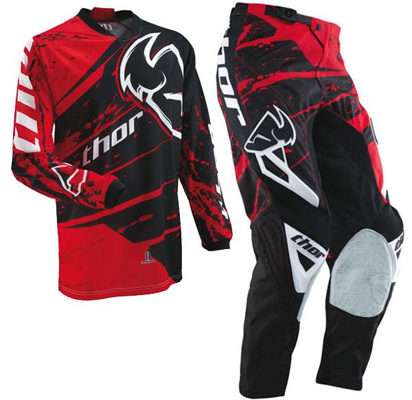 Thor 13 phase pants & jersey set splatter red 30/m