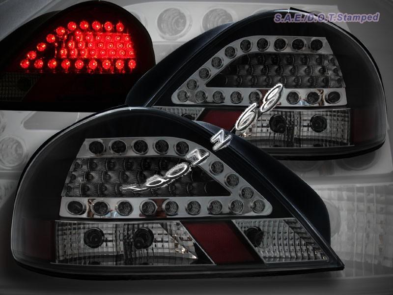 1999-2005 pontiac grand am euro black led tail lights