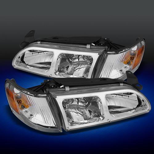 93-97 toyota corolla euro clear headlights +amber corner siganl lamps lights