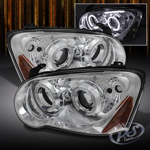 04-05 subaru impreza wrx sti halo projector led strip crhome headlights lamps