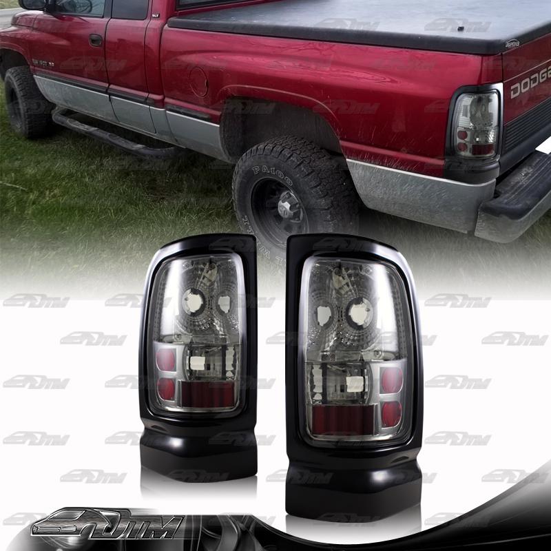 94-01 dodge ram 1500/2500/3500 chrome housing smoked lens rear tail light lamps