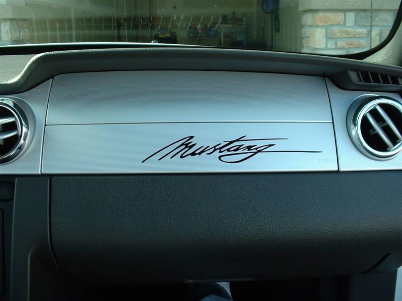 2005-2009 ford mustang dash signature script decal 