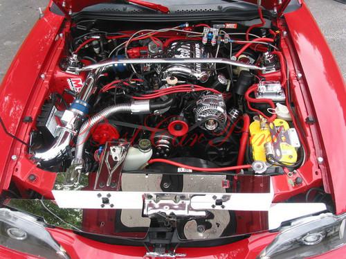 Bcp red 94-98 mustang 3.8l v6 cold air intake induction kit + filter