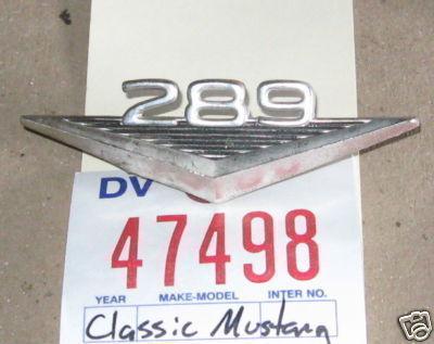 Ford classic mustang 289 emblem/badge v8